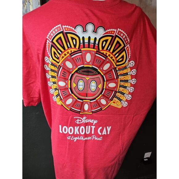 Disney Cruise Line Lookout Cay Lighthouse Point Junkanoo Shirt Adult Large Red - Picture 3 of 6